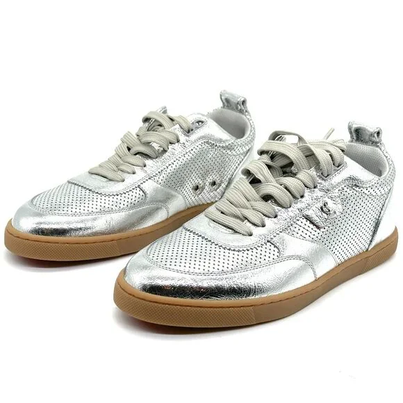 Christian Louboutin TUTTI RUI Donna Perforated Leather Sneakers Flat Shoes - Picture 13 of 16